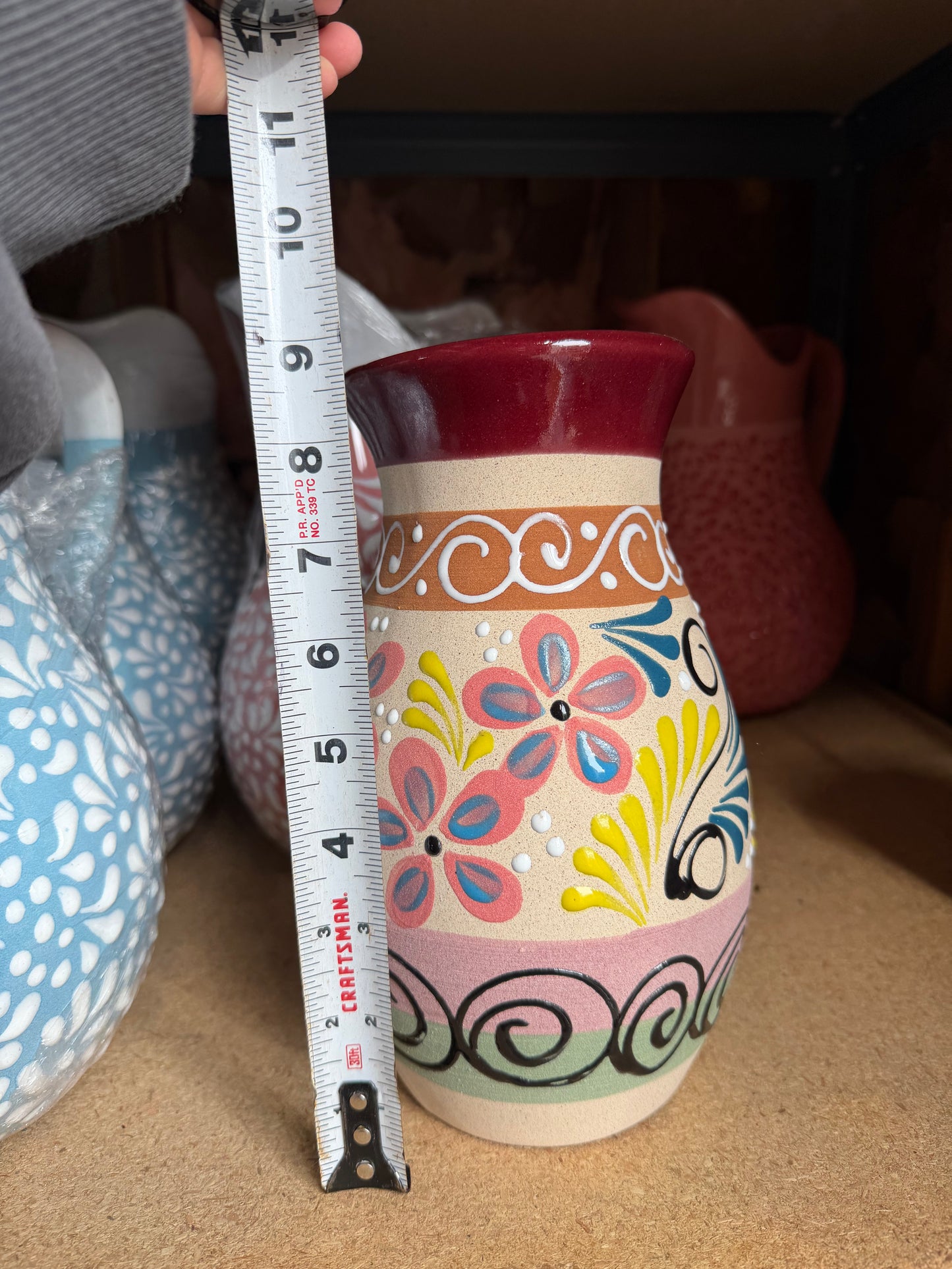 Hand-Painted Light Mexican Flower Vase