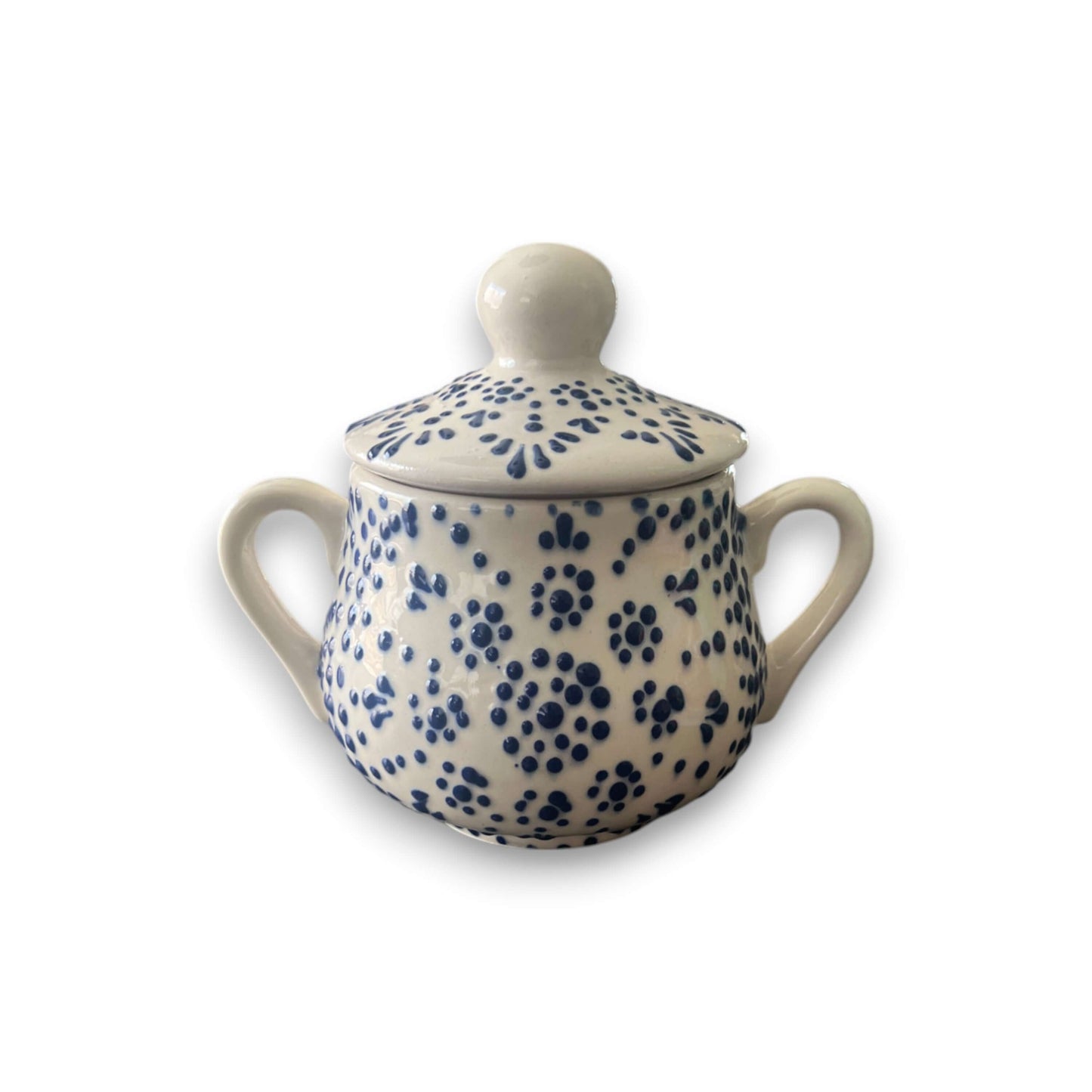 Blue & White Talavera Sugar Jar | Handmade Puebla Kitchenware