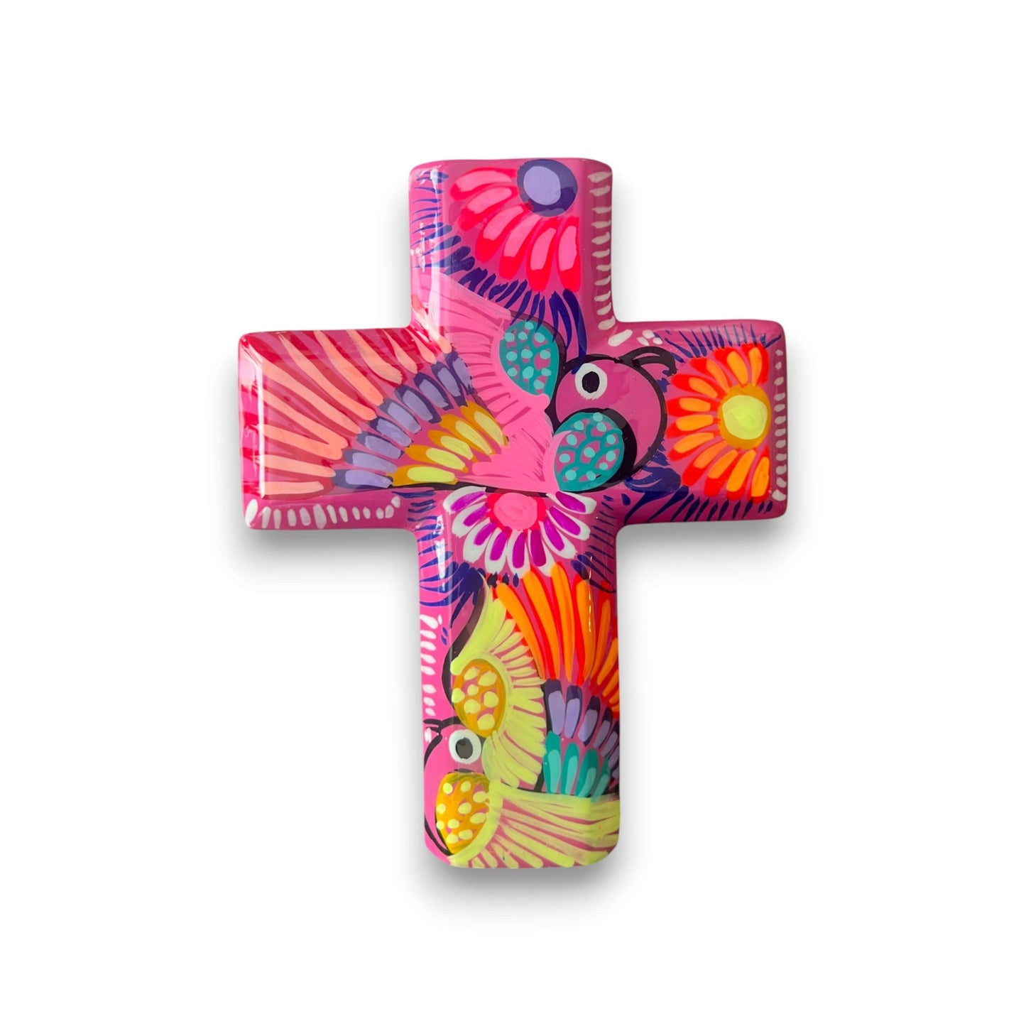 Guerrero Hand-Painted Cross Wall Art | Colorful Mexican Décor