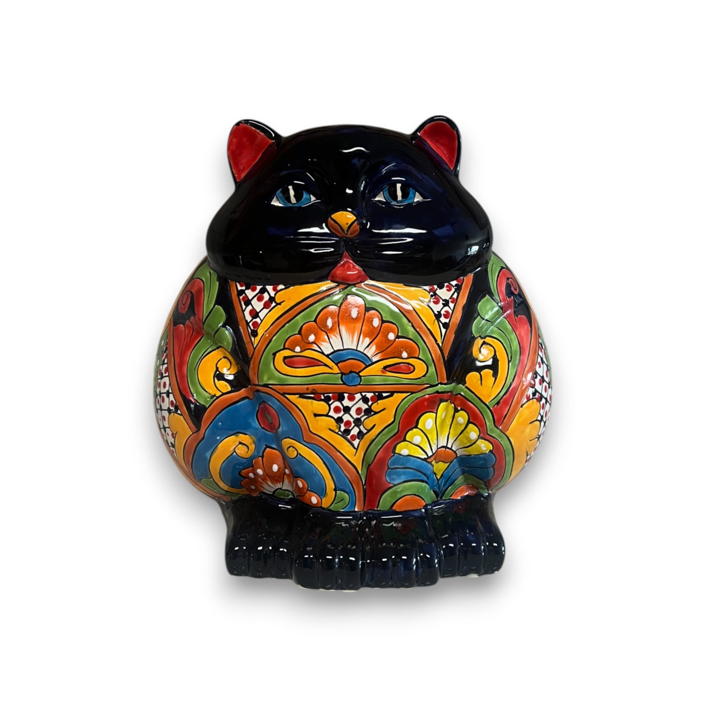 Fat Cat Talavera Planter | Handmade Mexican Pottery