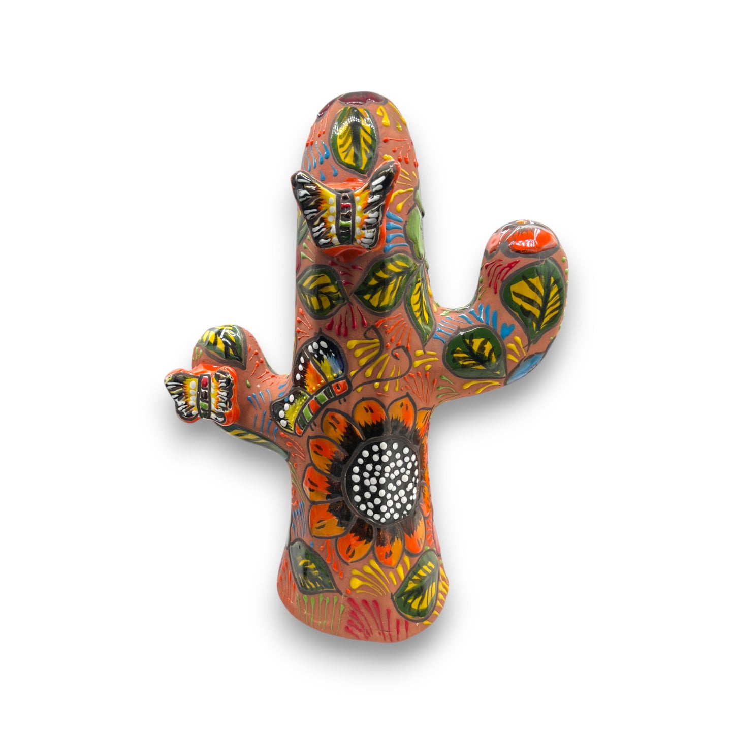 Talavera Cactus Statue | Colorful Handmade Mexican Art