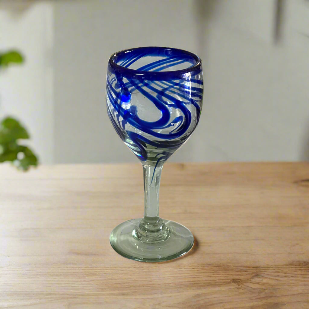 Hand-Blown Mexican Wine Glass