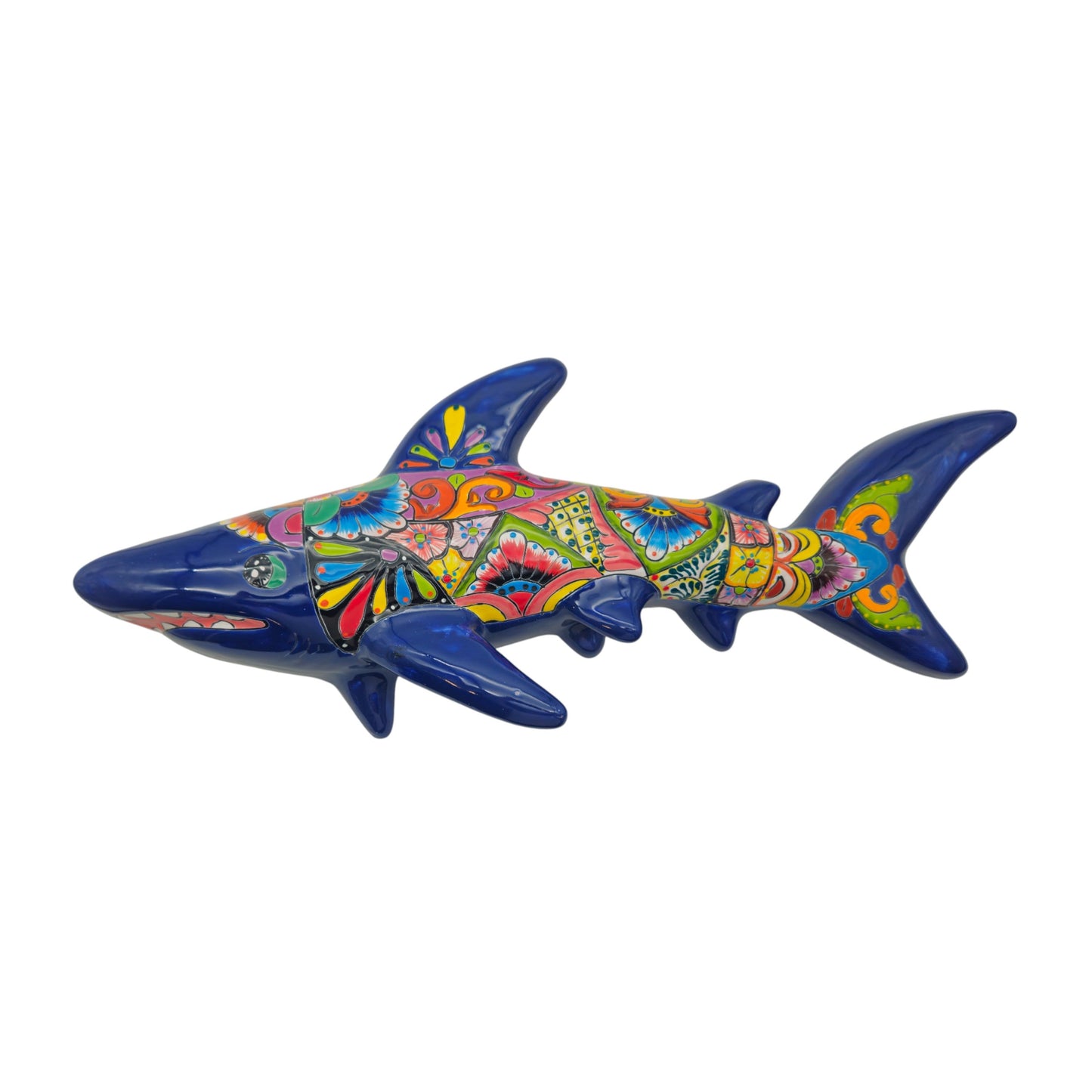 Talavera Shark Wall Sculpture | Colorful Mexican Art
