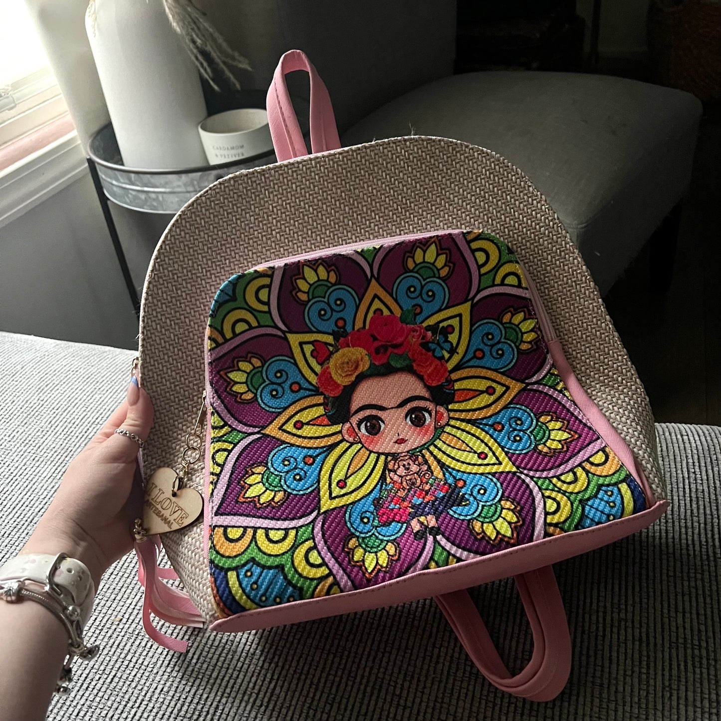 Frida Kahlo Pink Artisan Back Pack