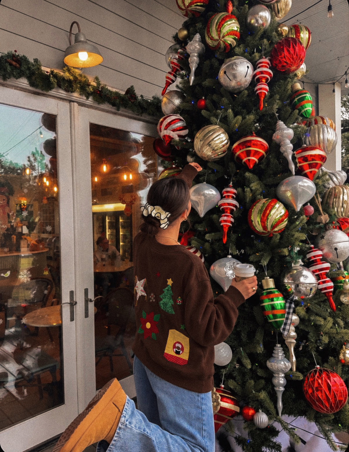 Handmade Christmas Appliqué & Embroidered Sweatshirt