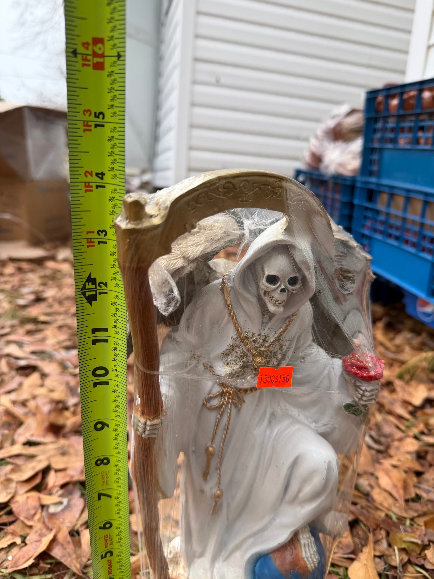 Santa Muerte Angel Wings 14in Decor Statue