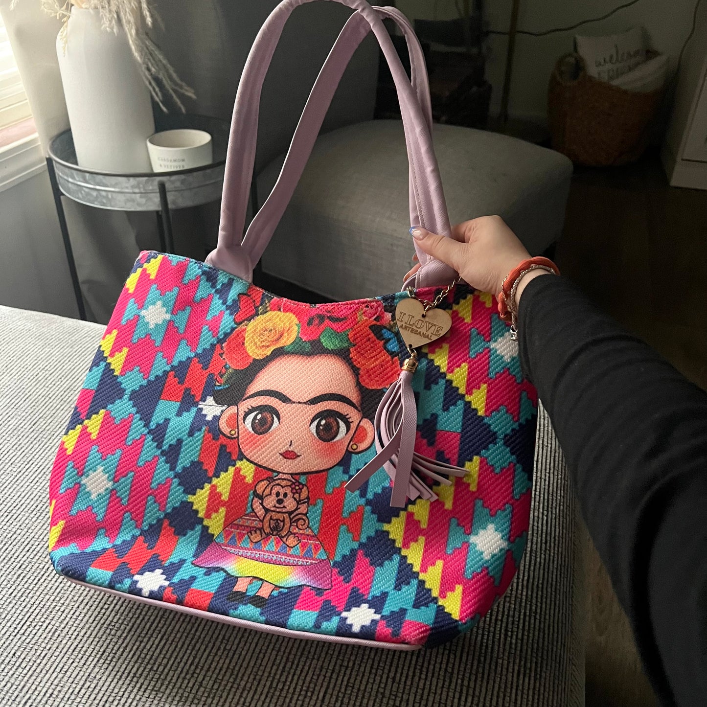 Frida Kahlo Lavender Artisan Tote