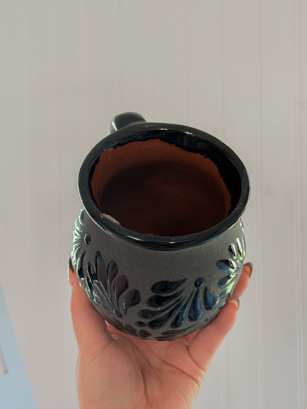 Black Barro Hand-Painted Mug