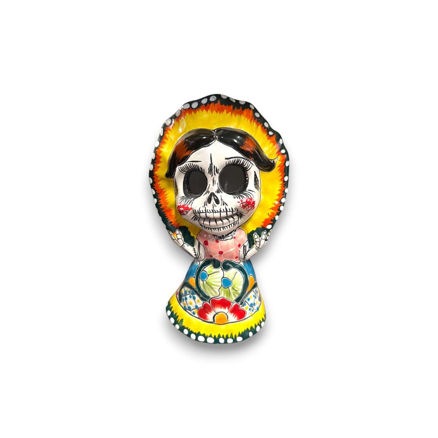 Talavera Skeleton Woman | Day of the Dead Figurine in Traditional Dress