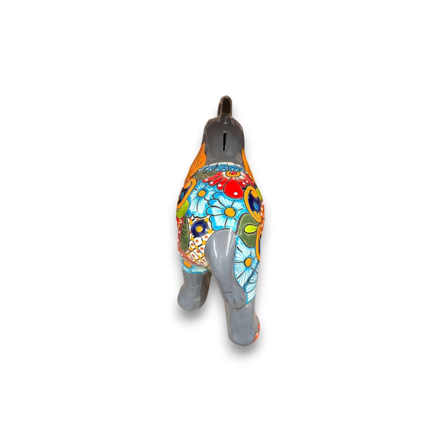 Colorful Talavera Elephant Coin Bank | Handmade Medium Piggy Bank