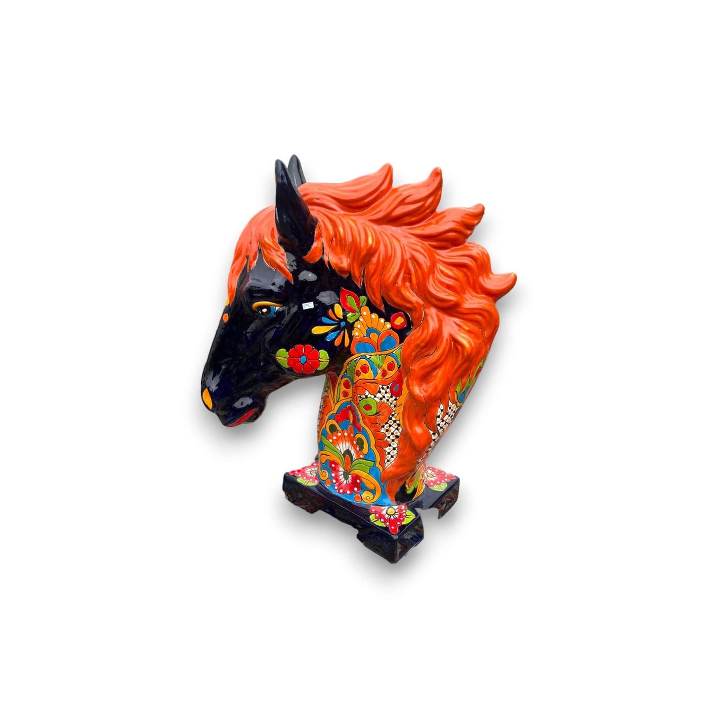 XL Talavera Horse Head Statue | Colorful Handmade Mexican Pottery