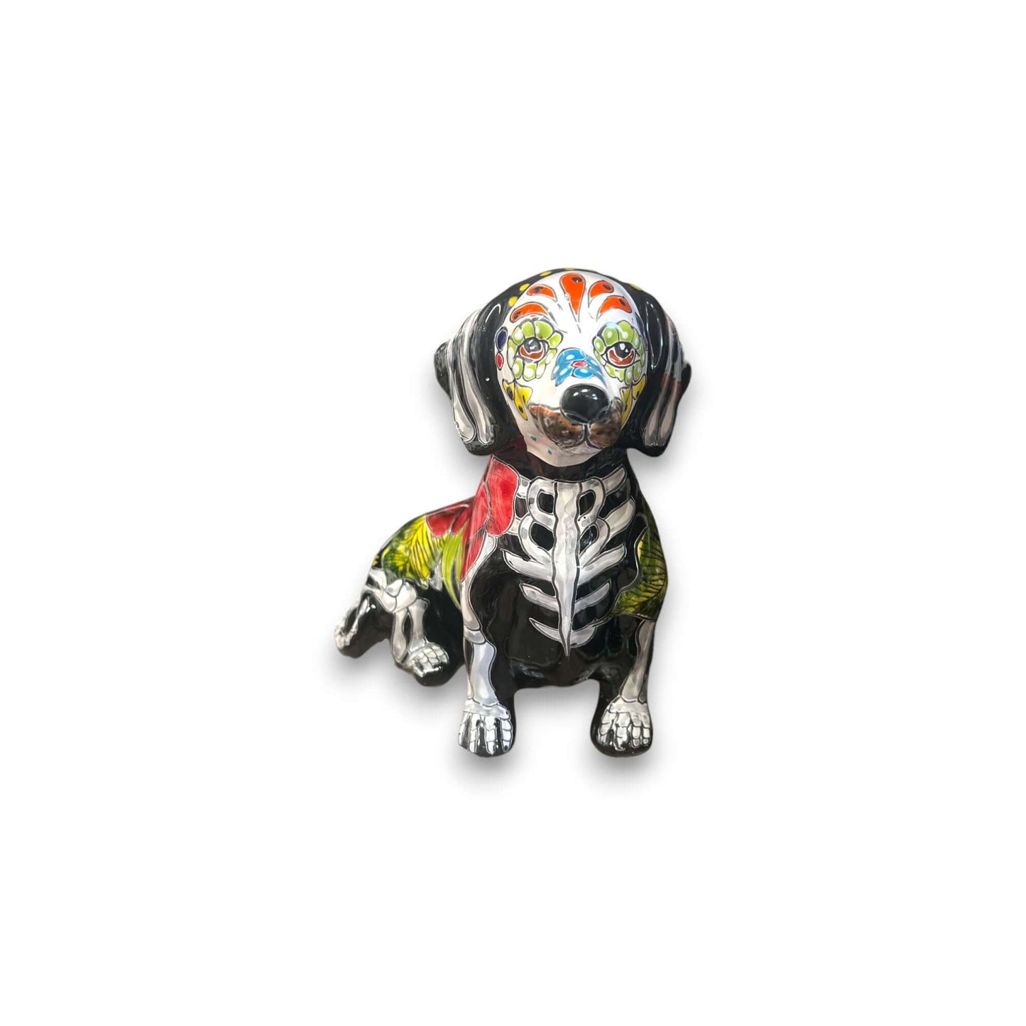 Talavera Dachshund Figurine | Day of the Dead Ceramic Dog
