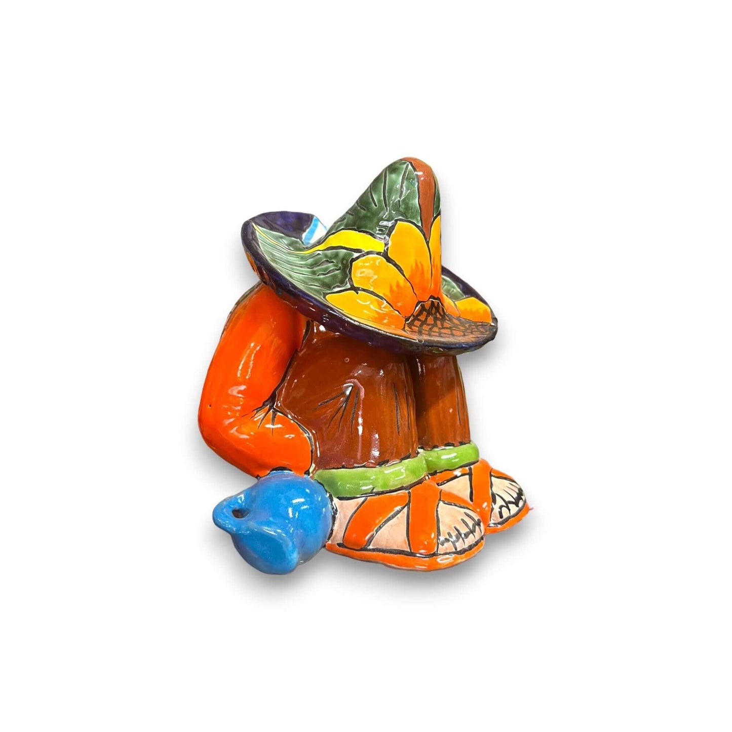 Talavera Sleeping Man Statue | Sunflower Panchito Design