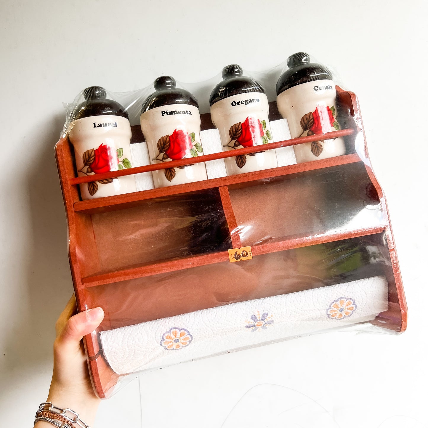 Hanging Spice Organizer & Paper Towel Holder