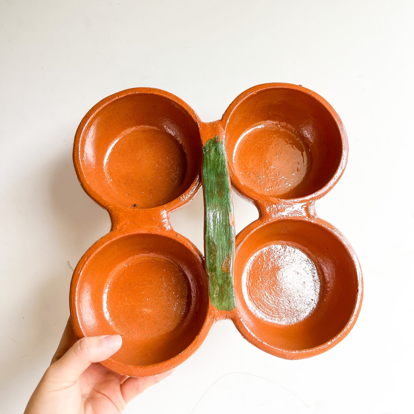 4 Section Handmade Salsa Holder