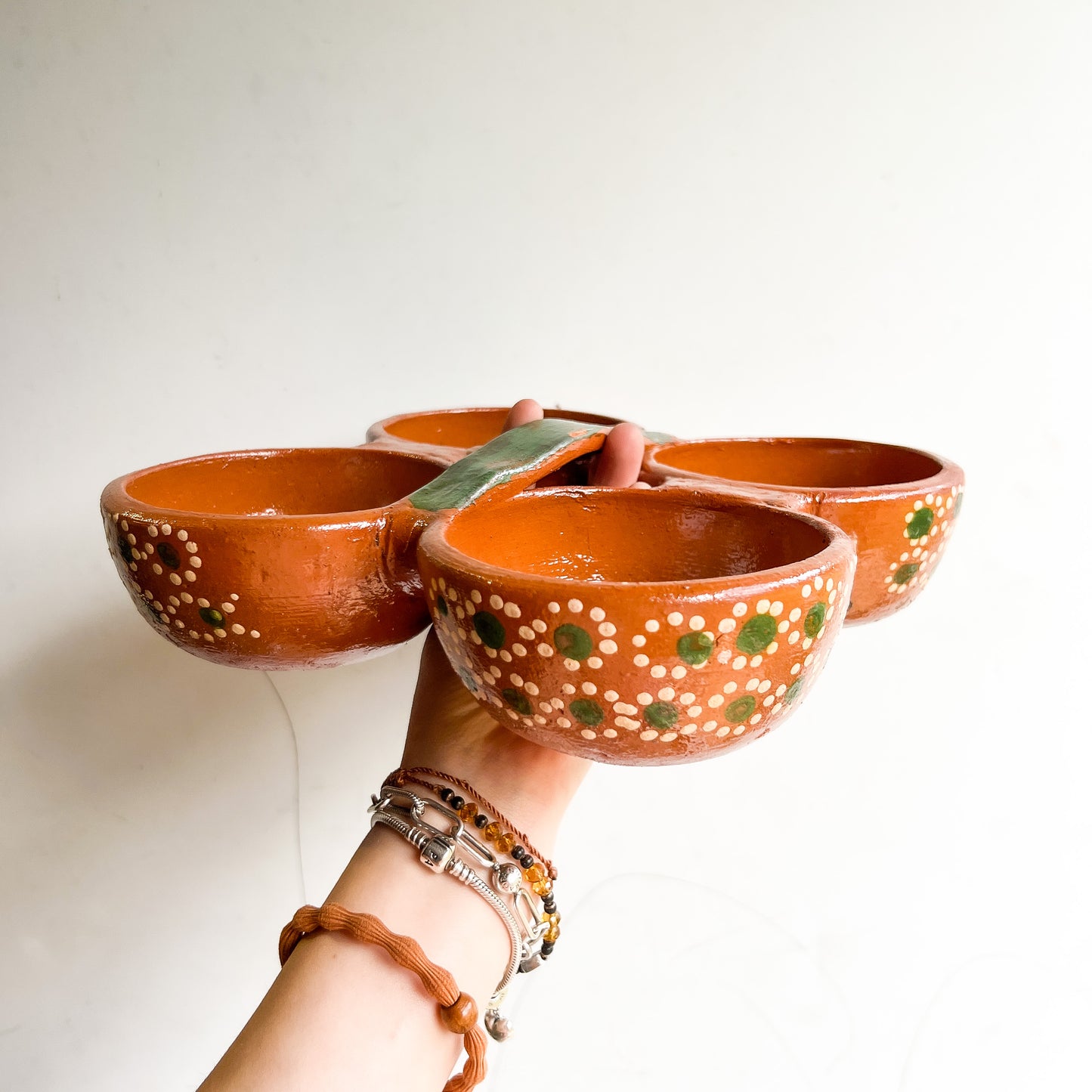 4 Section Handmade Salsa Holder