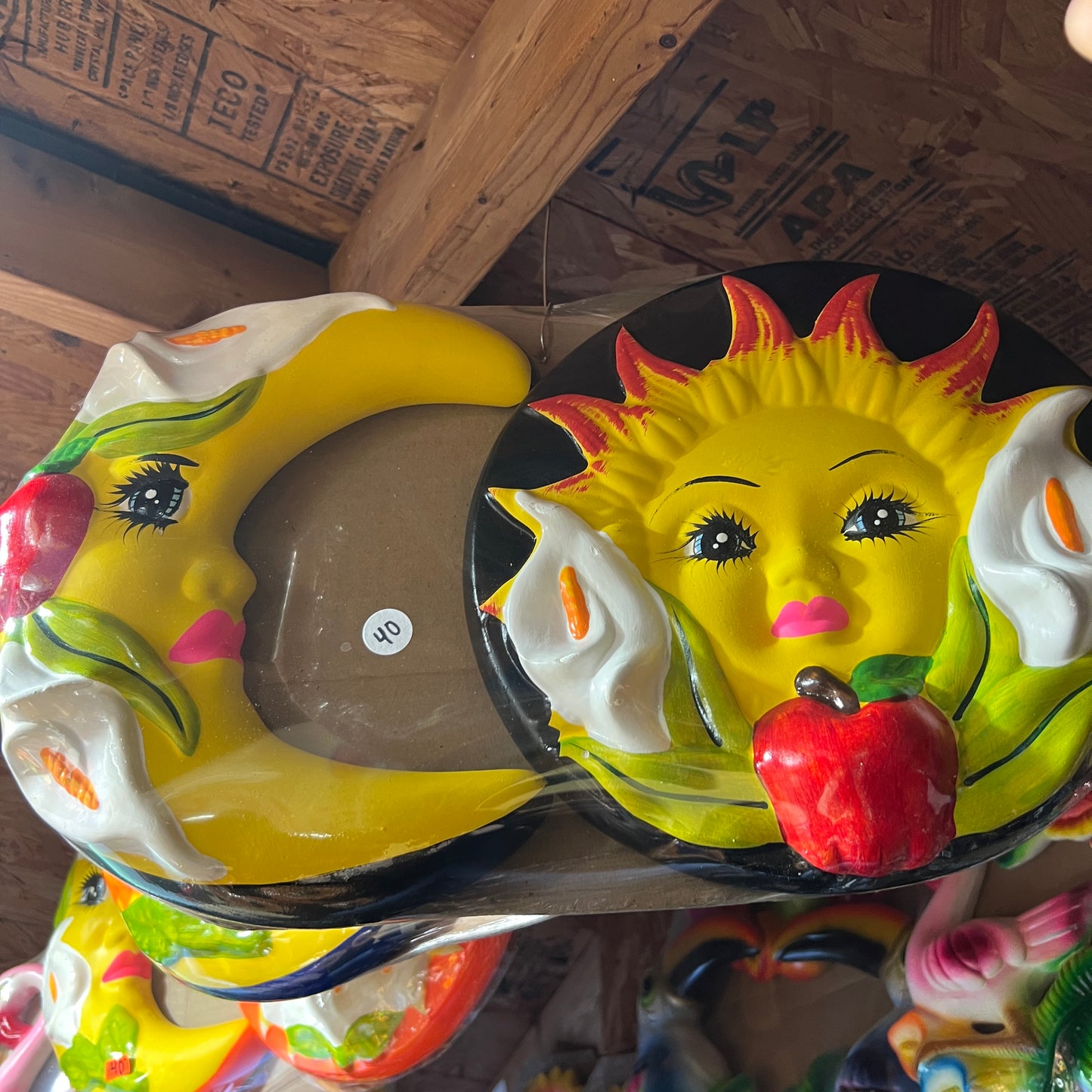 2 Piece Set of Sun & Moon Wall Decor