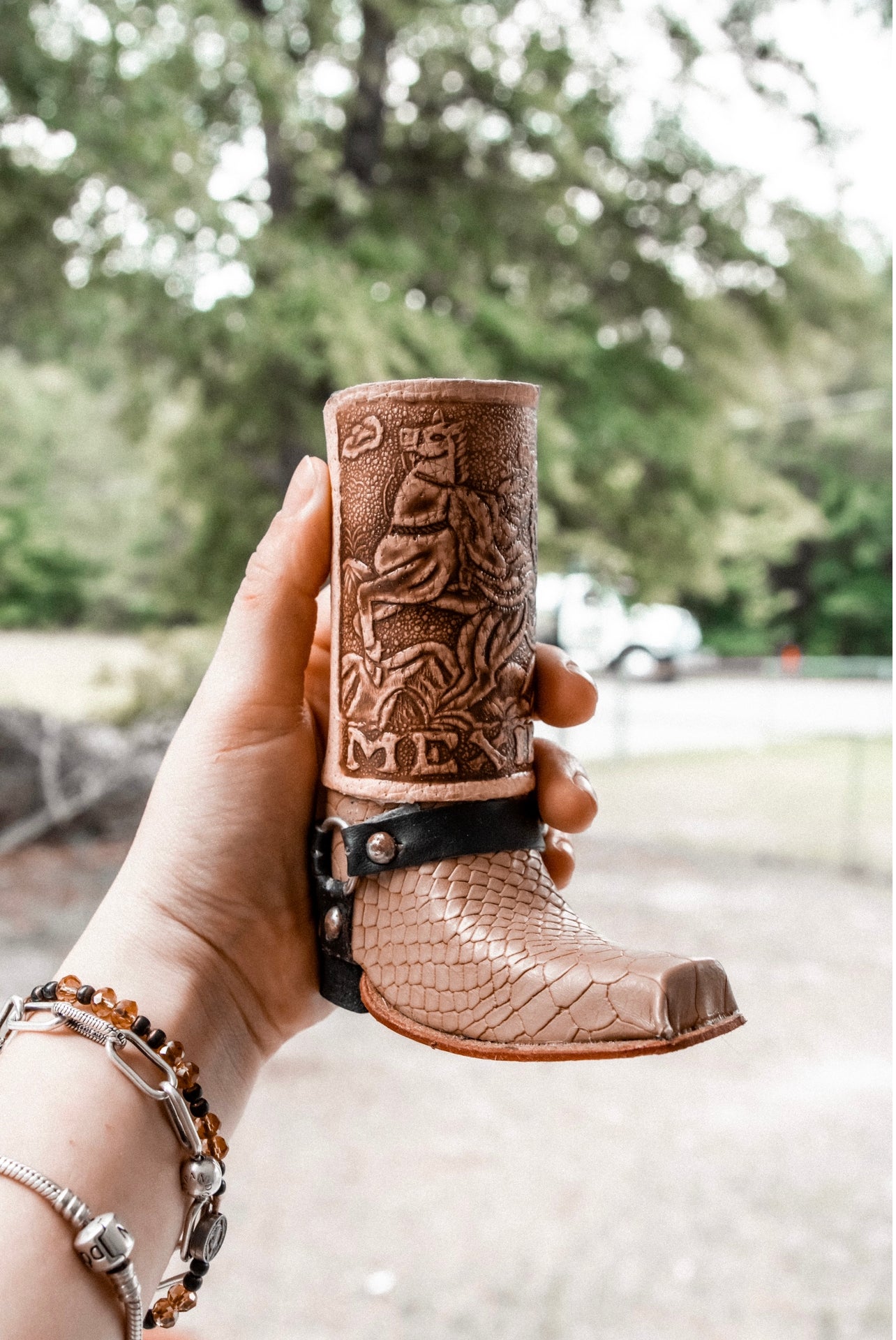 Leather Texan Boot Tequila Shot