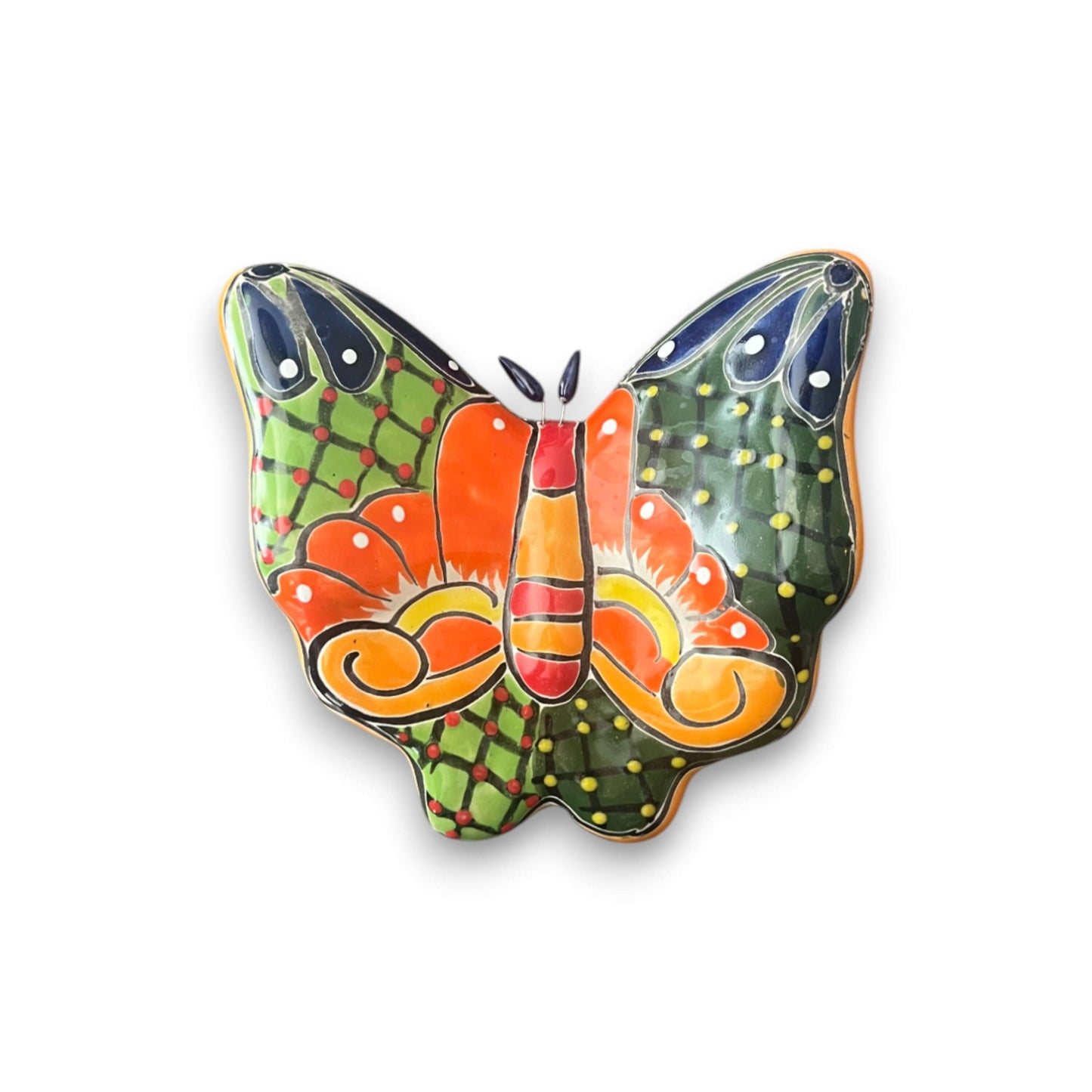 Set of 3 Talavera Butterfly Wall Art | Mexican Wall Hangings