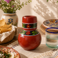 Small Red Hand Painted Cantaro with Cup