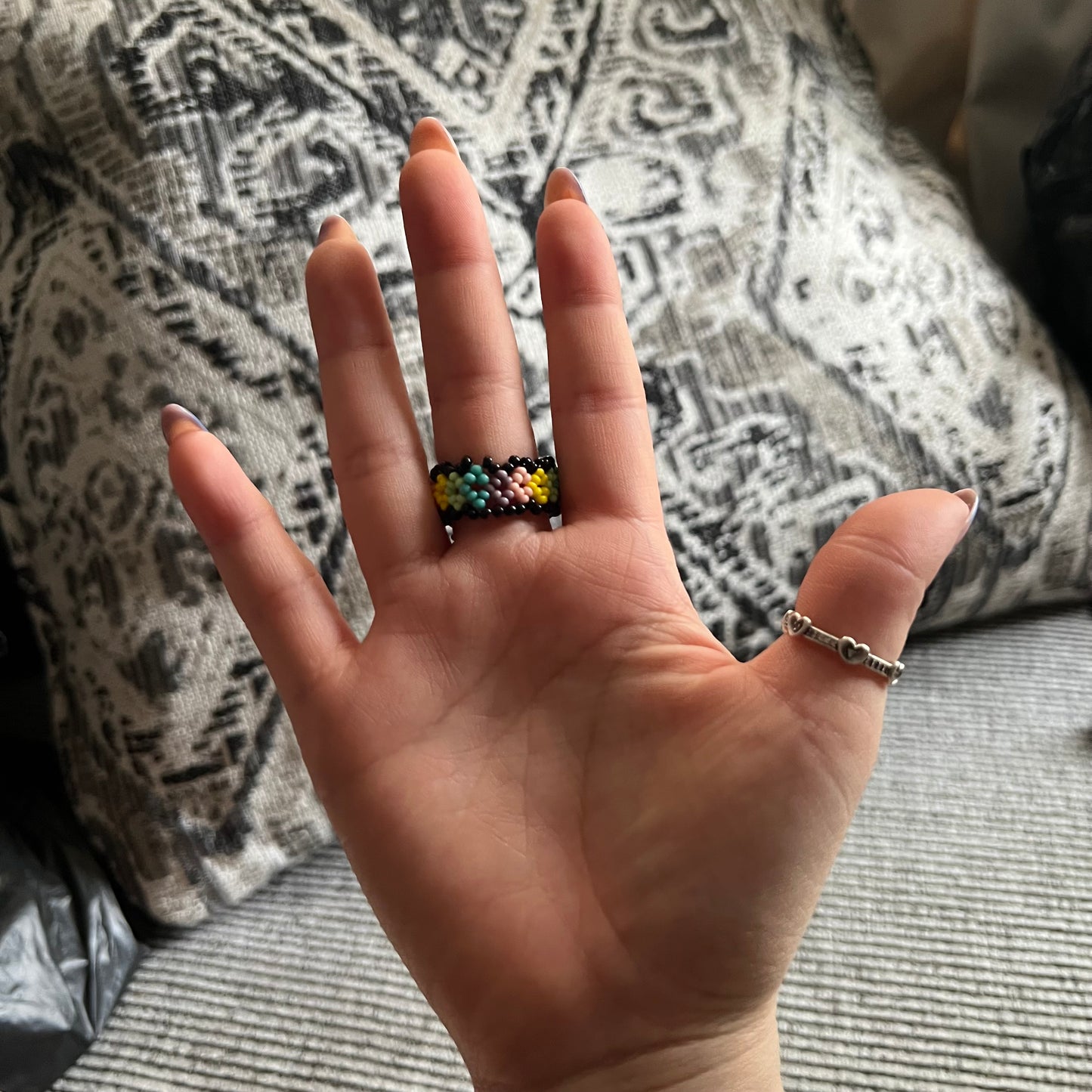 Glass Bead Huichol stretch ring