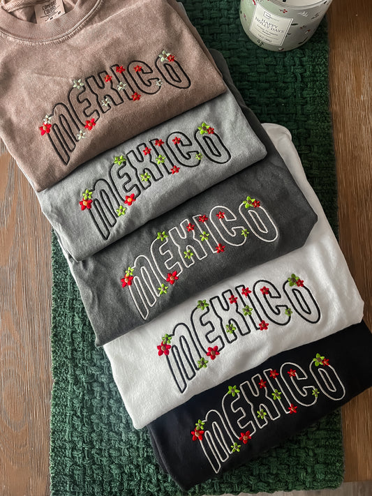 Floral MEXICO Toddler/Youth • Embroidered Tee