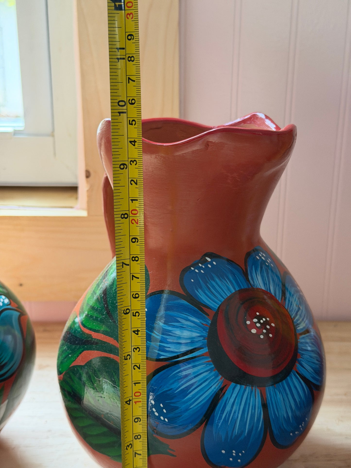 Mexican Barro Floral Pitcher