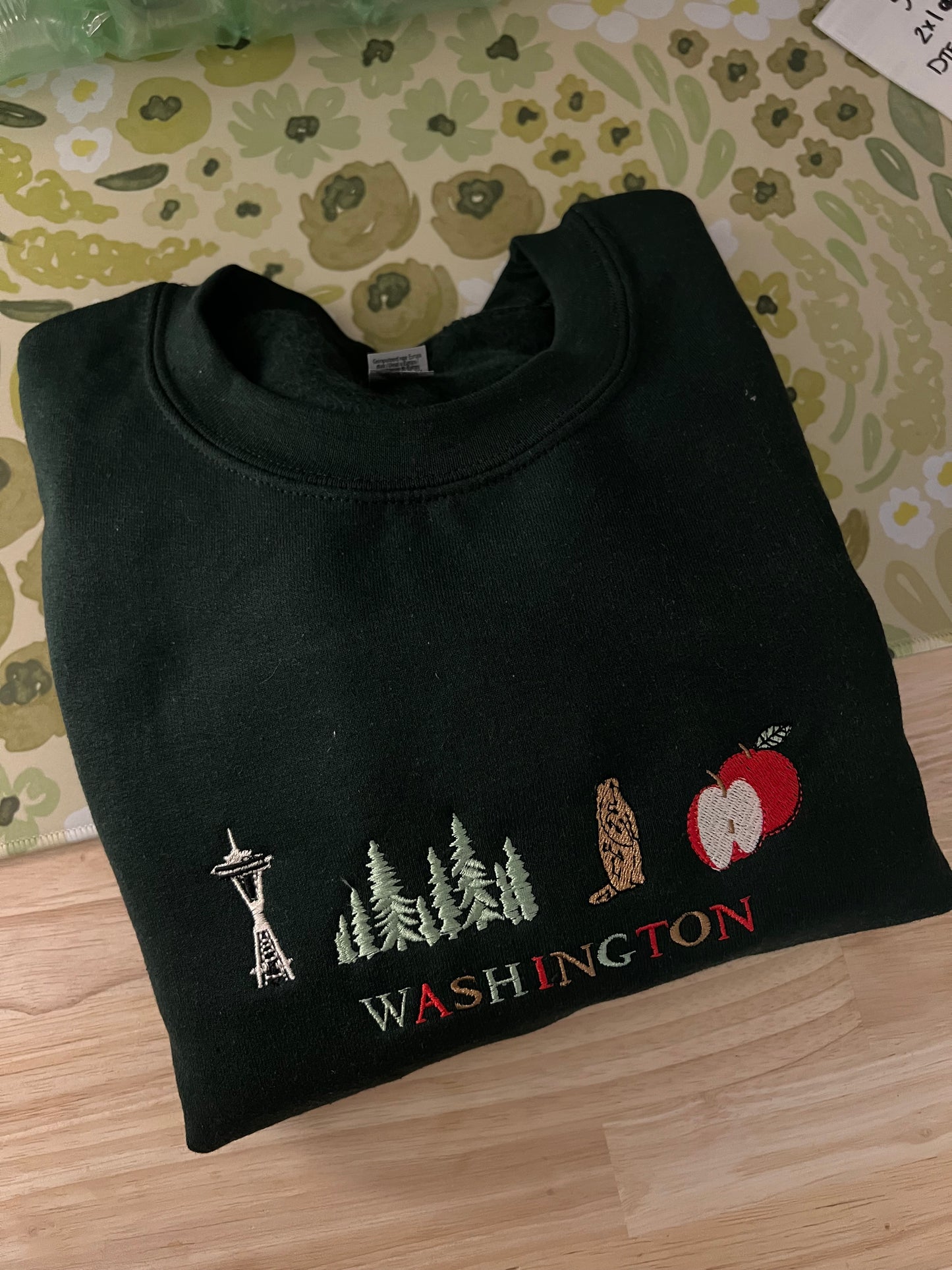 WASHINGTON State • Embroidered Sweater/Shirt