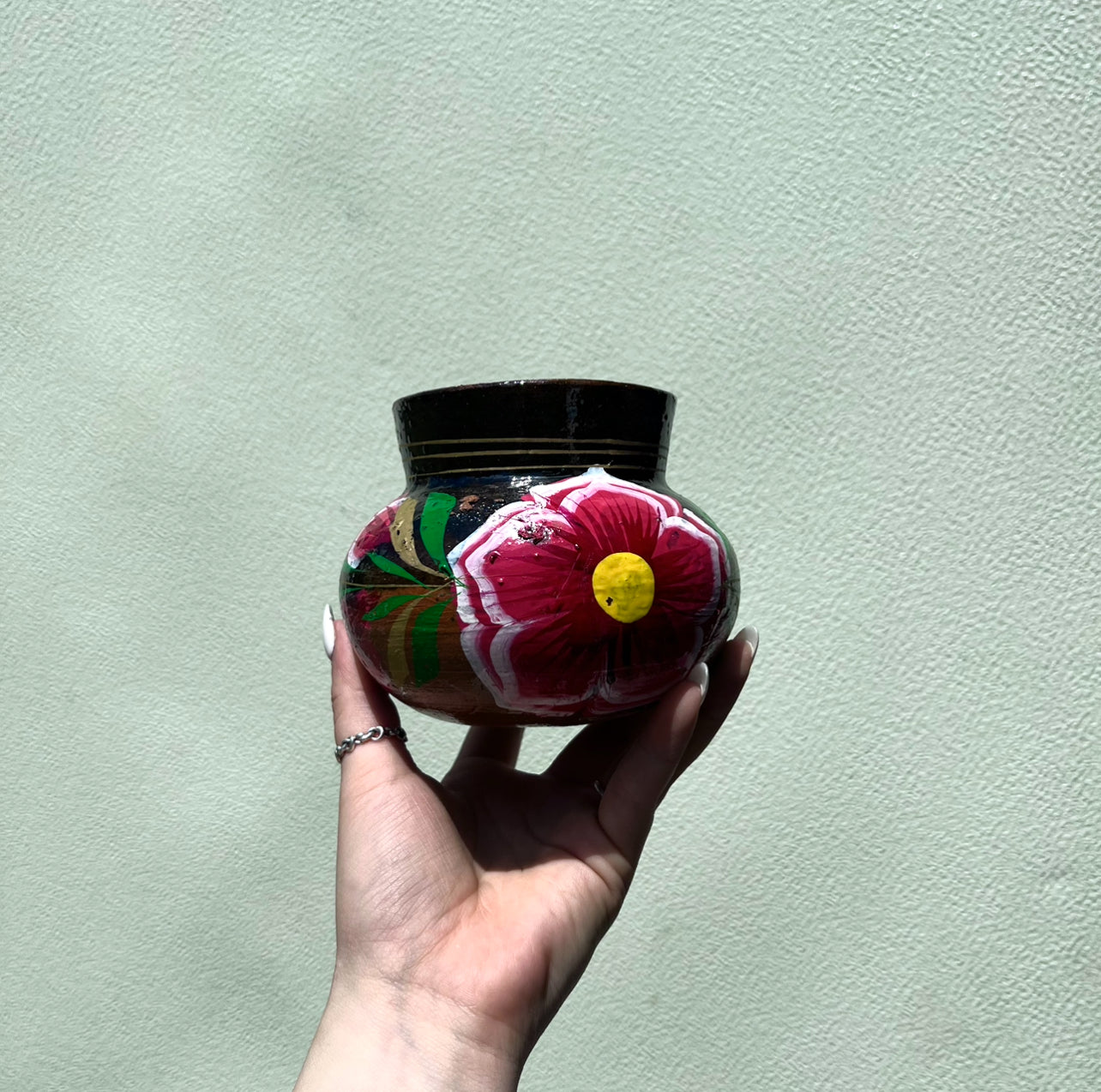 Floral Artesanal Barro Mug