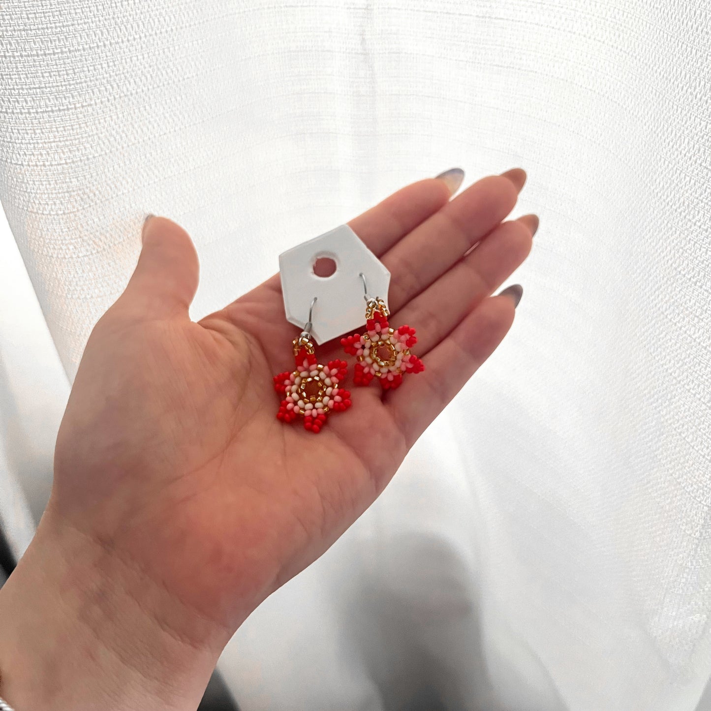 Dangling Small Star Beaded Earrings