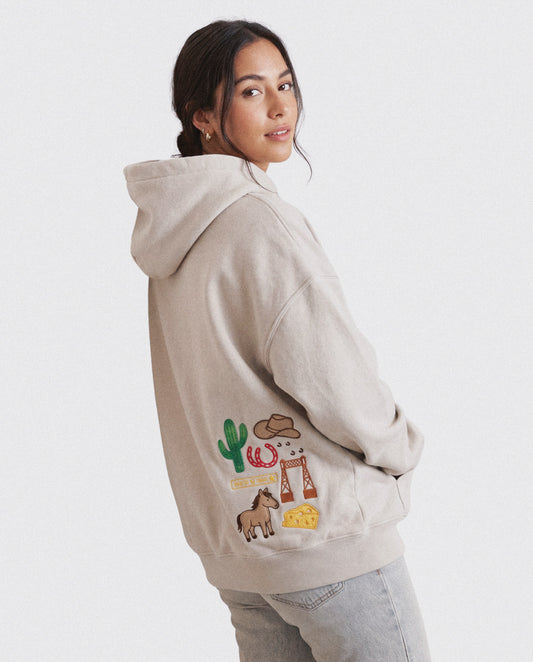 Durango Embroidery Patchwork Oversized Hoodie