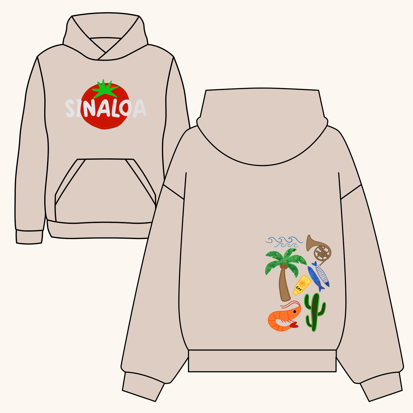 Mexico Embroidery & Appliqué Oversized Hoodie