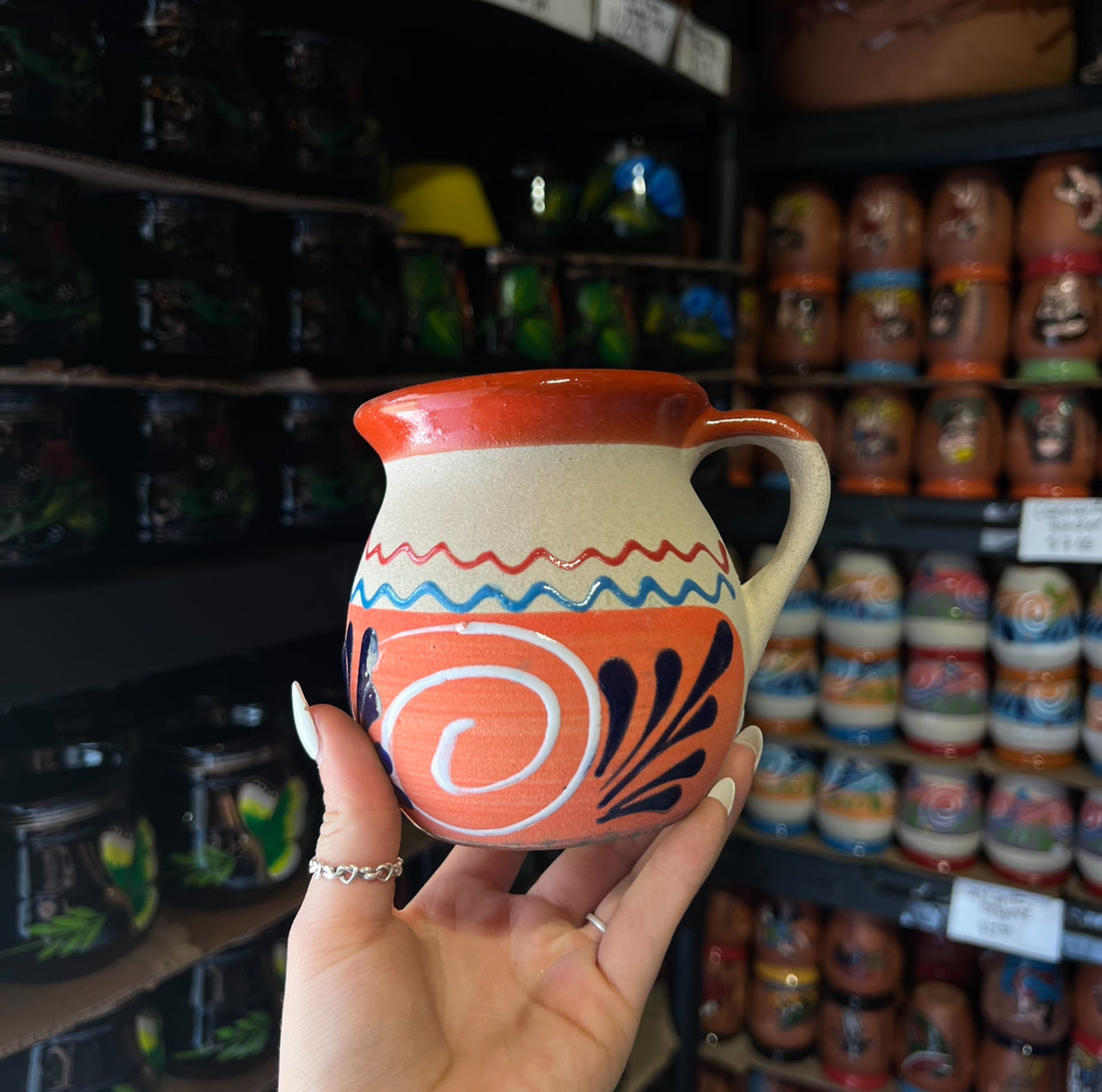 Red Orange Engobe Barro Mug