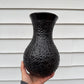Black Clay Floral Vase