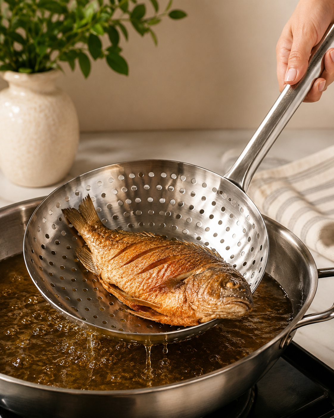 Stainless Steel Acero Colador Heavy Duty Deep Frying