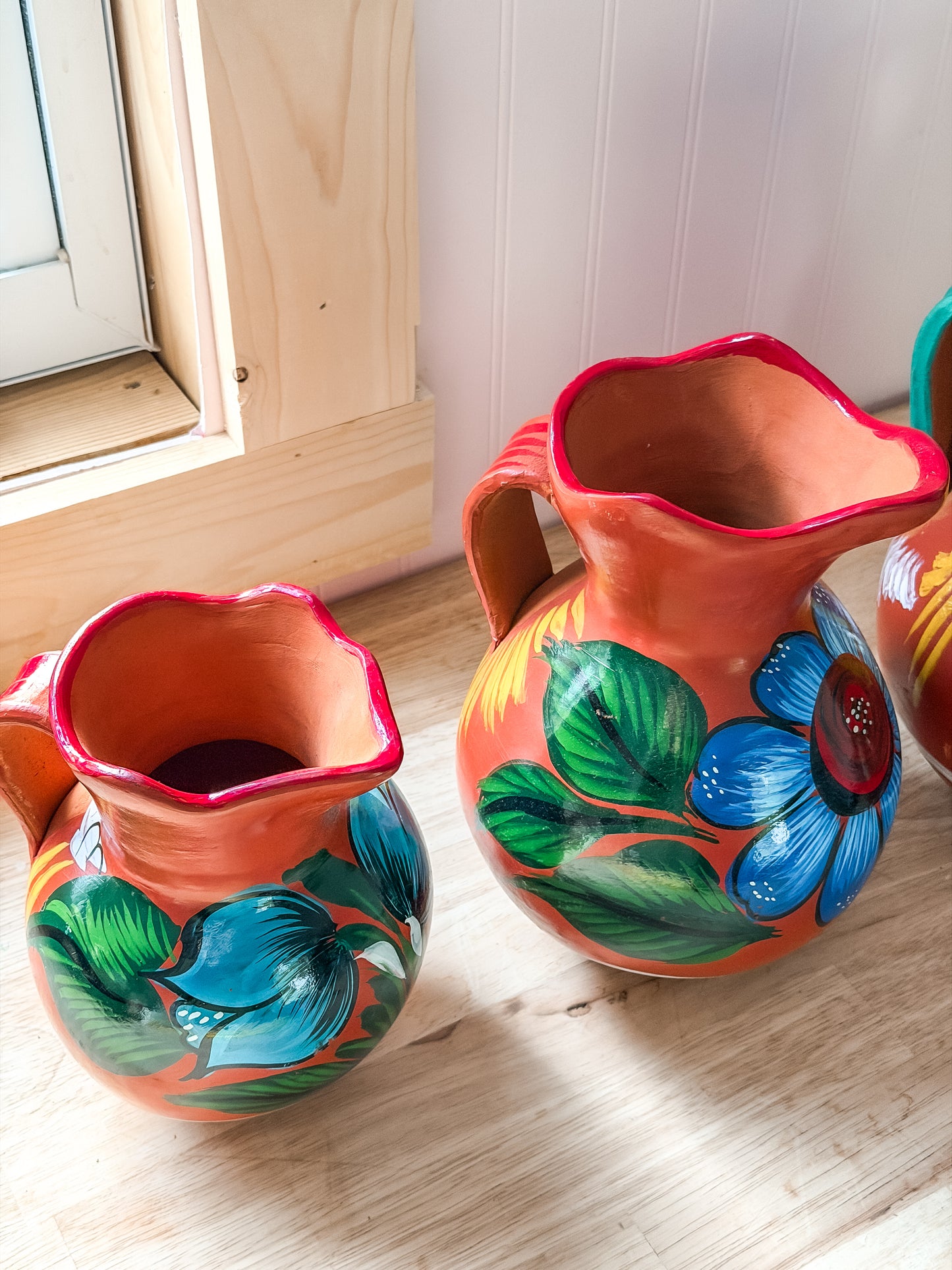 Mexican Barro Floral Pitcher