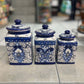 Blue Talavera Canister Set | Handmade Mexican Ceramic Jars