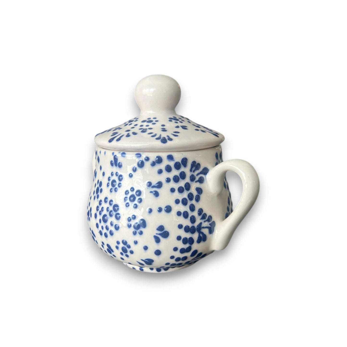 Blue & White Talavera Sugar Jar | Handmade Puebla Kitchenware