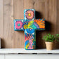Guerrero Hand-Painted Cross Wall Art | Colorful Mexican Décor