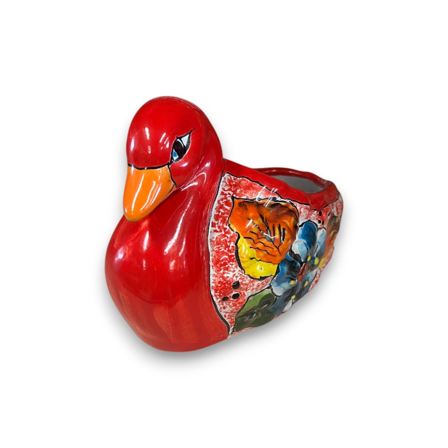 Colorful Talavera Duck Planter | Hand-Painted Mexican Succulent Pottery Art