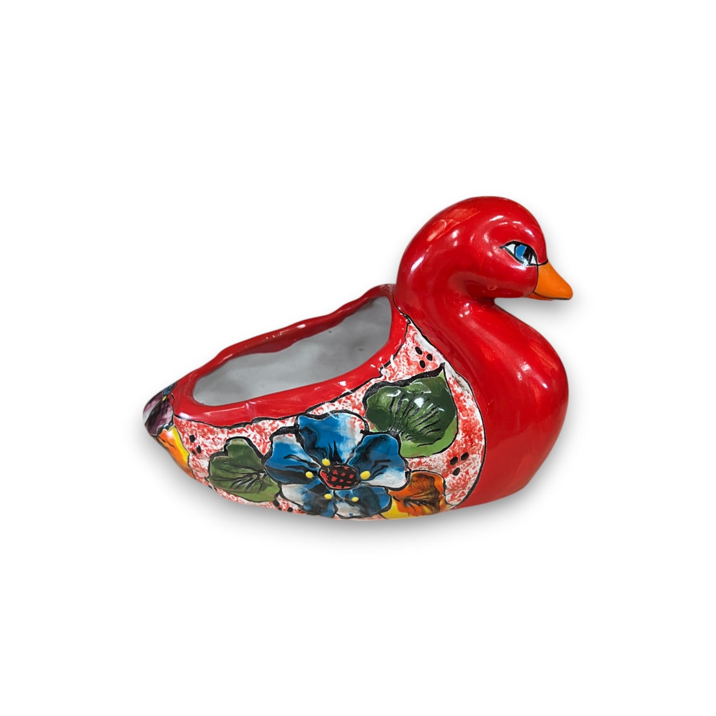 Colorful Talavera Duck Planter | Hand-Painted Mexican Succulent Pottery Art