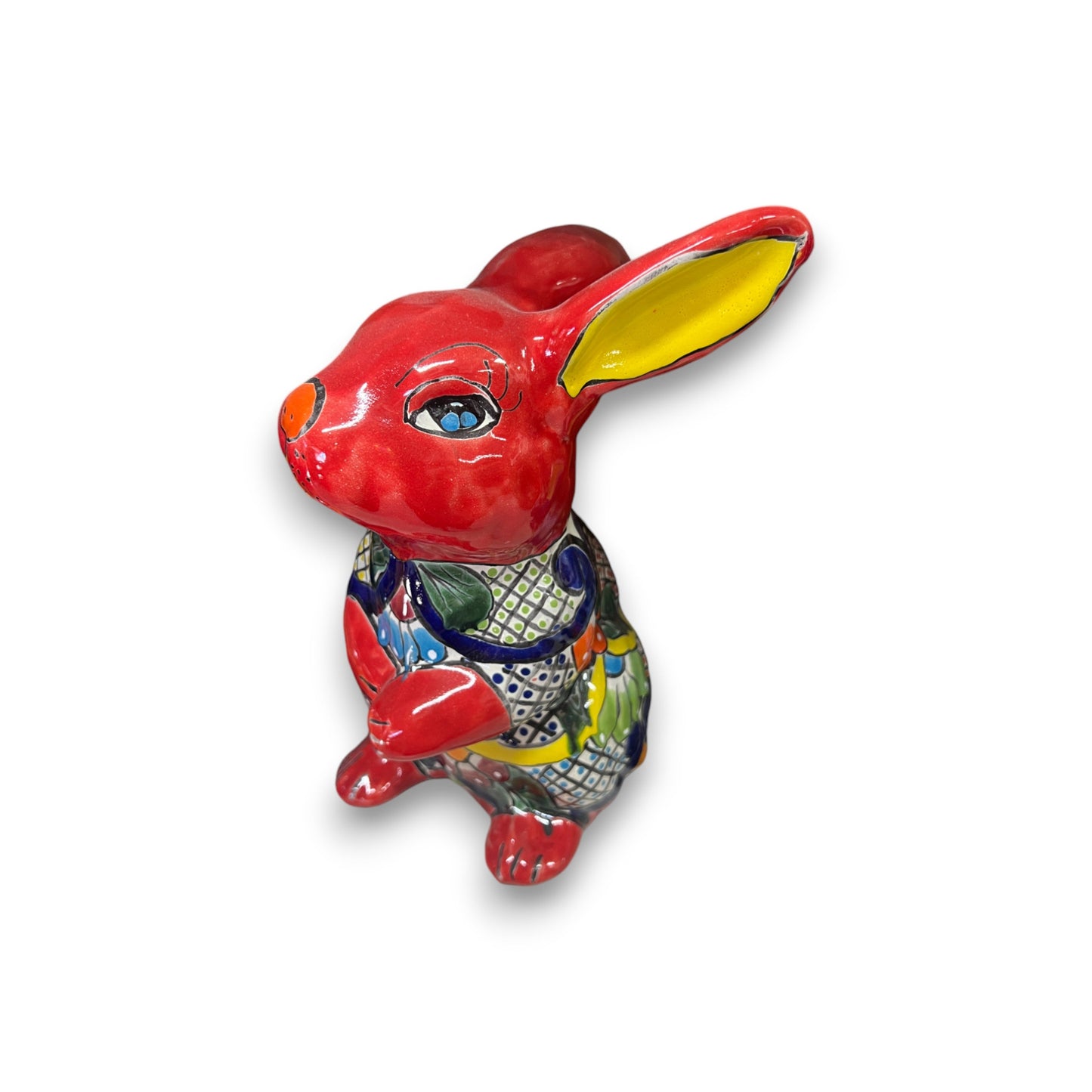 Talavera Bunny Statue | Colorful Hand-Painted Mexican Rabbit Decor