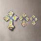 Set of 3 Talavera Wall Crosses | Handmade Mexican Ceramic Art