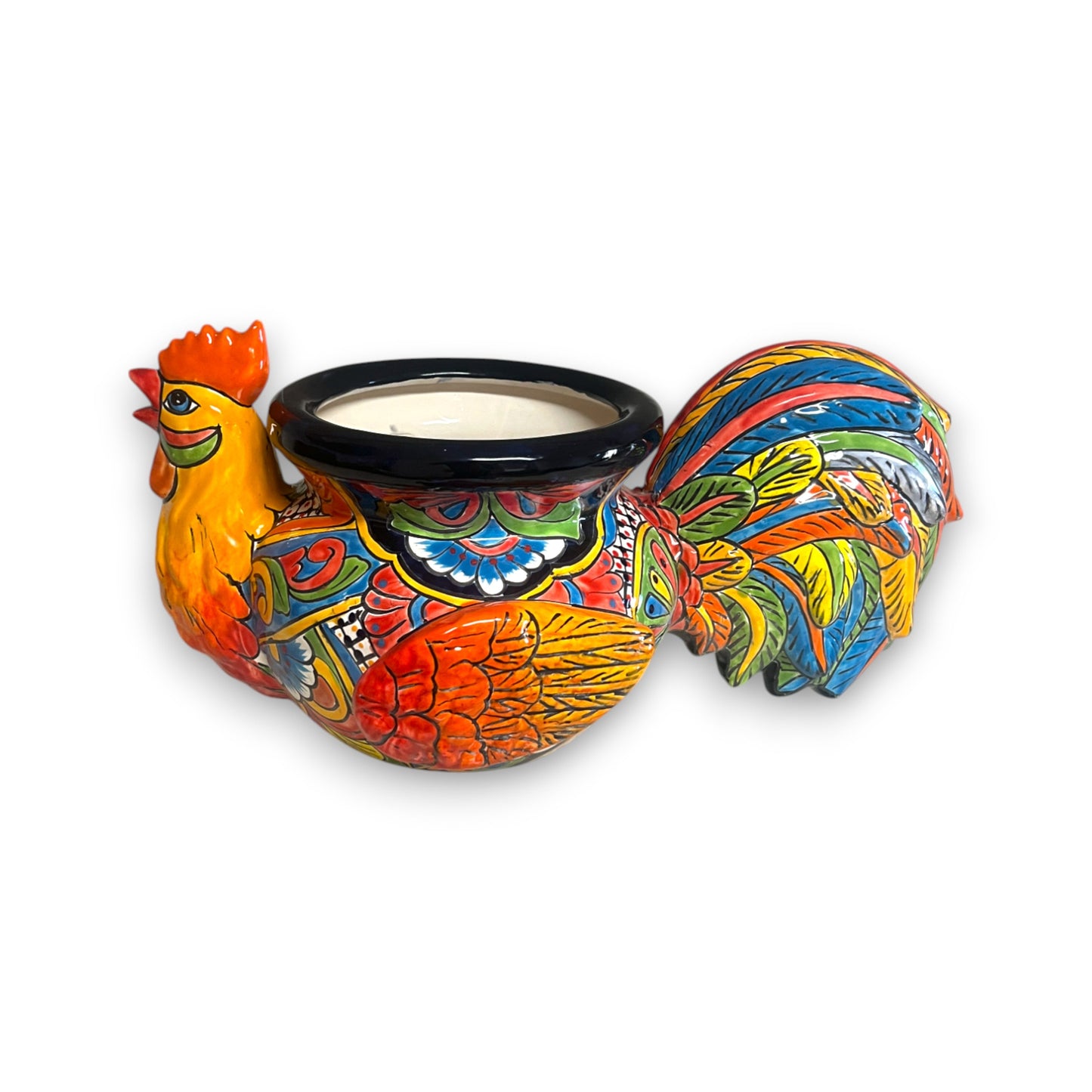 Talavera Rooster Planter | Handcrafted Colorful Mexican Ceramic Pot