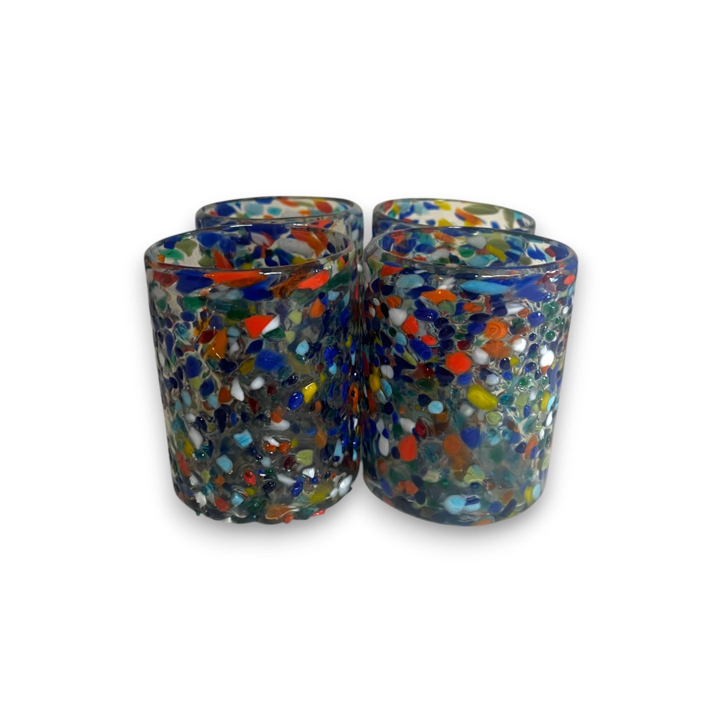 Confetti Pebbled Tumbler | Hand-Blown Mexican Glassware