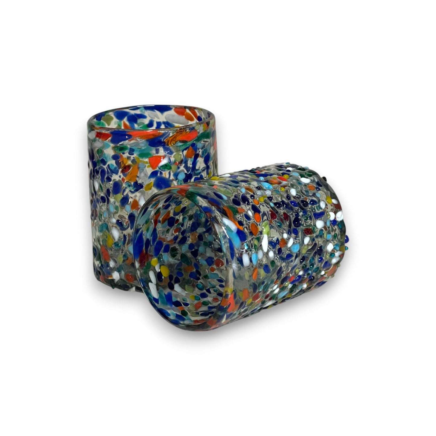 Confetti Pebbled Tumbler | Hand-Blown Mexican Glassware