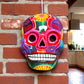 Colorful Calavera Skull | Hand-Painted Mexican Wall Art Decor