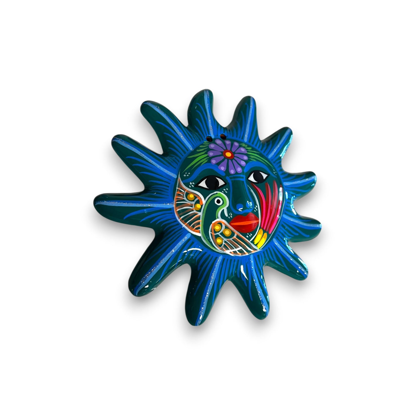 Hand-Painted Guerrero Sun Wall Art | Mexican Folk Decor