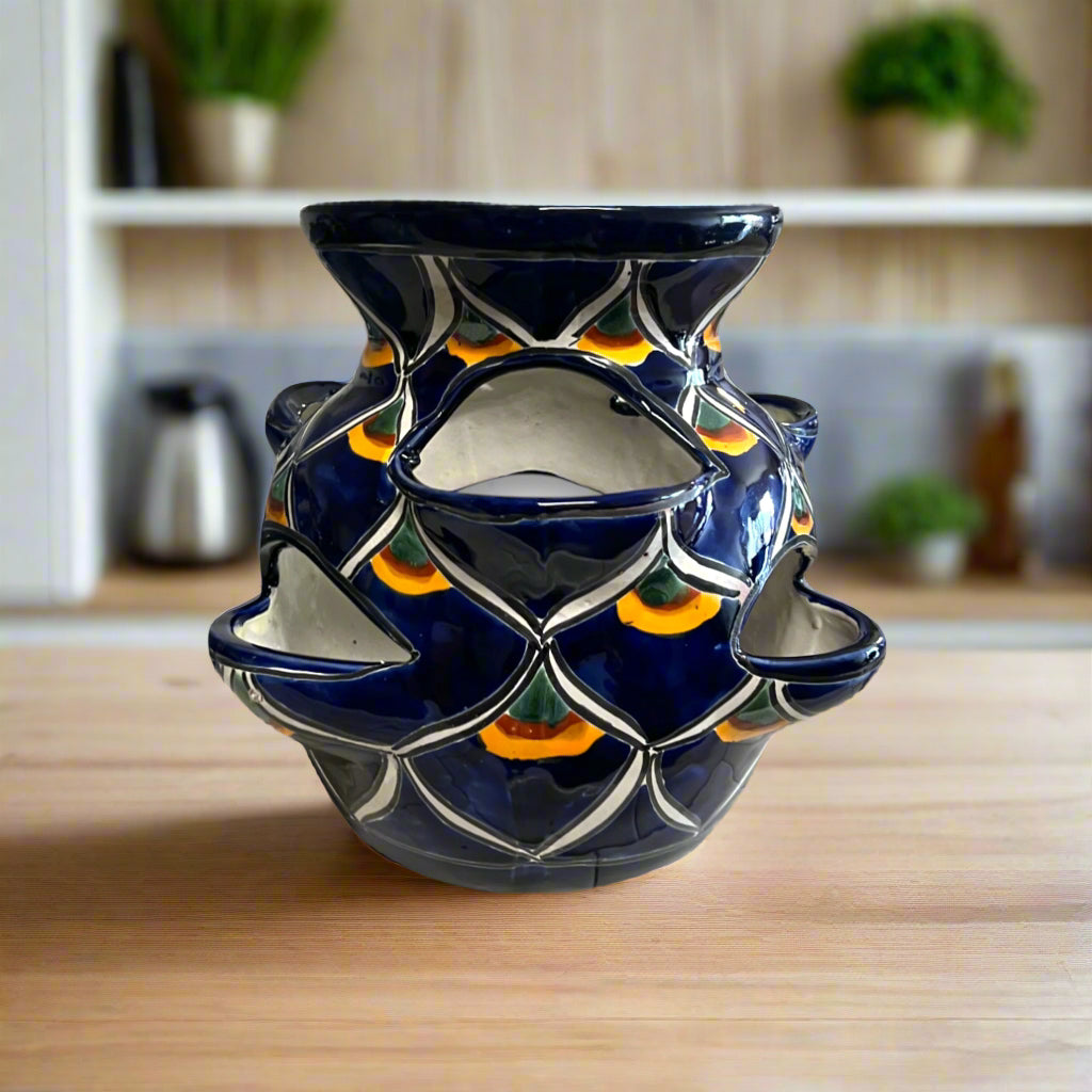 Talavera Strawberry Planter | Blue Peacock Design