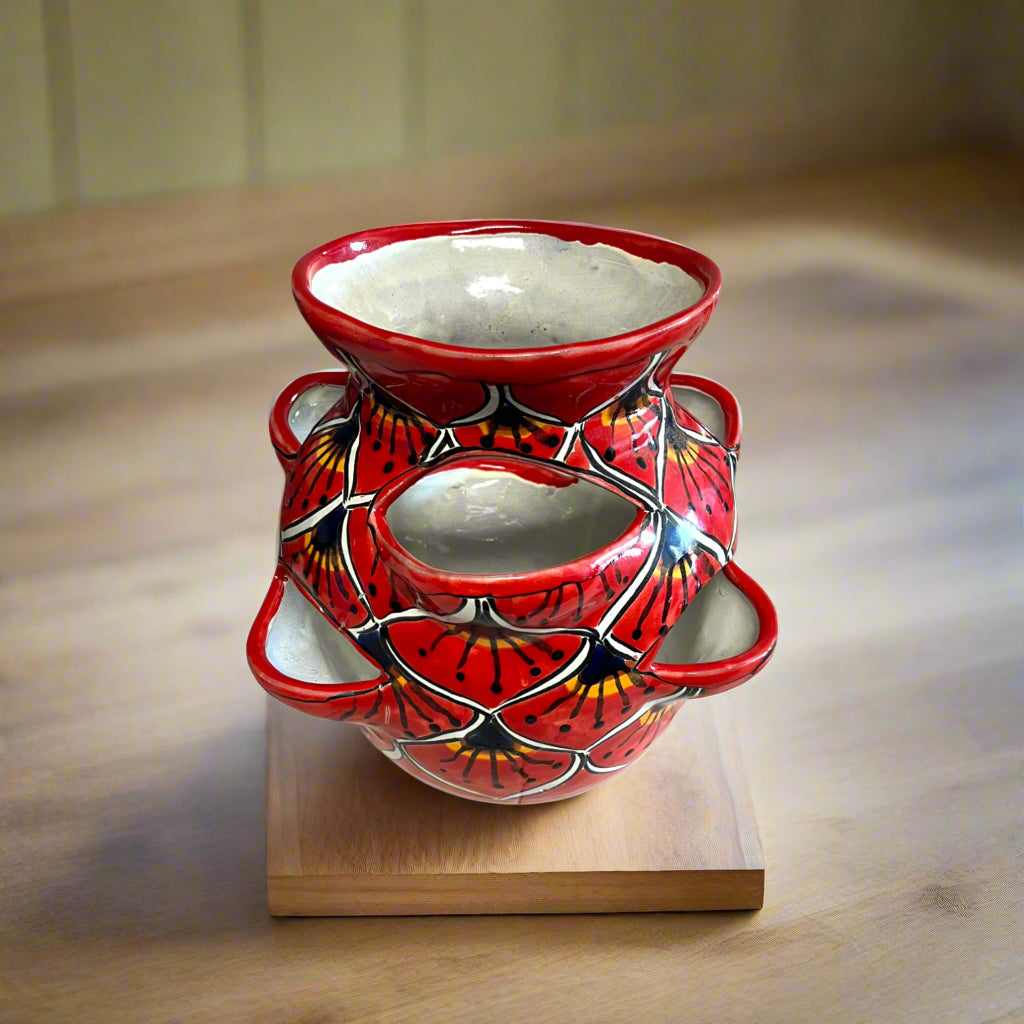 Talavera Strawberry Planter | Red Peacock Design